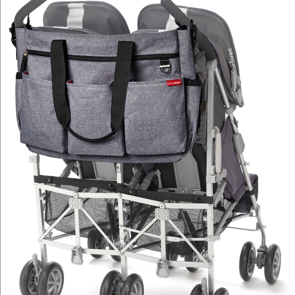 Skiphop HeatherGray Duo Double Signature Diaper Bag - Picture 3 of 9